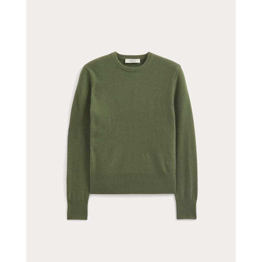 NWT Everlane Women's Cashmere Slim Crew Neck Sweater in Forest Green, Size XL